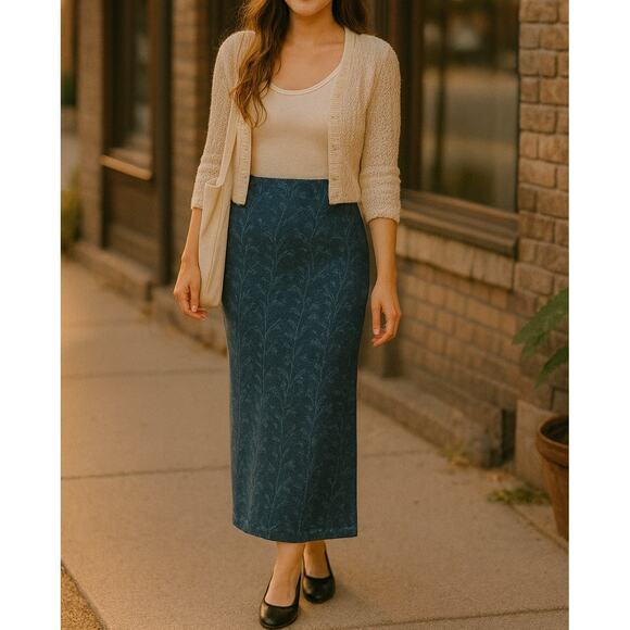 Vintage Maxi Skirt 100% Lyocell Practical Magic Phoebe Buffett from Friends- 8 - Picture 1 of 8